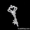 sterling silver charms pendant with CZ rhodium plating