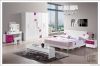 mirrored white high gloss MDF bedroom furniture / furniture bedroom /