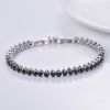Jewelen Black And Silver Black Diamond Tennis Necklace In White Gold, Platinum, Silver, For Party Wear For Women