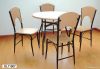 metal and wood dining table and chair set, dinette table set