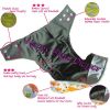 Happyflute onesize bamboo charcoal baby cloth diaper, double leaking guards, waterproof and breathable, fit babies 3-15kgs