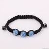 Aquamrine Color 3PCS Crystal Shamballa Rhinstone Bracelet SBR0042