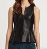 Peplum Lamb Leather Wo...