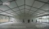 alluminum frame clear span tent with glass sidewalls and sandwich panel