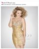 2014 Hot selling gold beads Bandage Dresses evening dress