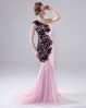 Celebrity Mermaid One-Shoulder Chiffon Floor Length Celebrity Dress