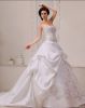 Stylish Satin Beading Ruffle Ball Gown Sweetheart A-line Wedding Dress