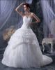 Elegant Organza Sweetheart Beading Ruffle Chapel Bridal Ball Gown Wedd