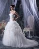 Elegant Organza Sweetheart Beading Ruffle Chapel Bridal Ball Gown Wedd