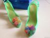 Women Jelly Heels Colorful Ball Plastic Shoes Open toe