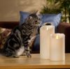 Battery operated Moving wicked led flameless luminara candle 