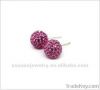 Hot Fashoin Shamballa Stud Earrings, Shamballa Beads Earring with Cryst