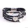 2012 Fashion Stainless Steel Braided Leather Bracelet Wholesale