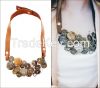 Brown Leather Necklace - Unique Design