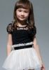 Girl's summer one piece short sleeve dress/black white dress