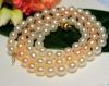 5.5-6mm White to Pink Natural Freshwater Cultured Pearl Necklace 17"