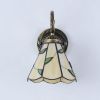 Tiffany Corridor Wall Lights One Head Bedroom Bedsides Beige Glass Lampshade Wall Sconce Balcony Porch Mirror Front Bathroom Wall Lighting Fixtures