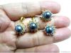 Iridescent Cultured pearl Earring Ring Pendant Jewelry set