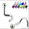 316L Stainess Steel Curved Nose rings Body Piercing jewelry