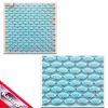 Ice Blue Glass Mosaic, Hand-made Oval Glass Pebbles Mosaic