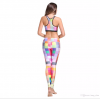 New Fashion Women's Girl's Running Print Yoga Suits Gym Sports Ombre Bra Pants Legging High Waist Fitness Wear 3D Digital Print Bra Leggings