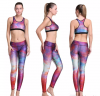 Fashion Women's yoga pants 3D Contrast color Print Flame sports leggings fitness 7 points Capri Pants