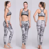 Ladies Stretchy Gradient Printed Sports Walking Jogging Workout Gym Yoga Leggings