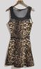 Ladies polyester leopard printed casual dress