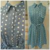 Ladies casual light denim button up dress