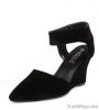 Pointed high-heeled wedge suede buckles women's shoes