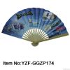 Paper folding fans made of bamboo for holiday gifts