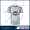 Customized cheap sporting V neck T shirt with sublimation printing