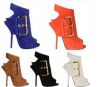 2013 New Fashion Buckle High Heel Peep Toe Boots Party Shoe