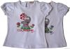 girl's knitted jersey round neck white t shirt