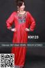 Red Long Sleeve Plus Size Arabic Maxi Kaftan Evening Dress