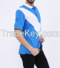 2014 summer men blue and white printing sport polo shirts
