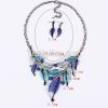 Vintage style necklace gathering leaf leaves necklace earrings MD-1414