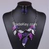 Vintage style necklace gathering leaf leaves necklace earrings MD-1414