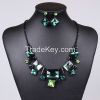 Stained glass square necklace square rectangle earrings Sets MD-1415