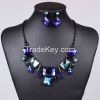 Stained glass square necklace square rectangle earrings Sets MD-1415