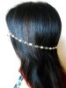 Hair Chain Accessory, Gold Chain with Pearls and Crystal Beads, Head Chain, Head Piece, Hair Jewelry. JH1004