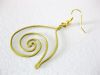 Brass Dangle Earrings, Swirl Brass Earrings, Fashion Designs, Handmade Earrings, Brass Jewelry, Thailand Handmade. JE1001