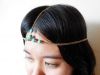 Hair Chain Accessory, Summer Gold & Silver with Turquoise Beads, Head Chain, Head Piece, Hair Jewelry. JH1003