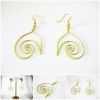 Brass Dangle Earrings, Swirl Brass Earrings, Fashion Designs, Handmade Earrings, Brass Jewelry, Thailand Handmade. JE1001