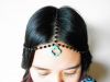 Hair Chain Accessory, Black Onyx with Turquoise Beads, Head Chain, Head Piece, Hair Jewelry. JH1005