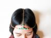 Hair Chain Accessory, Summer Gold & Silver with Turquoise Beads, Head Chain, Head Piece, Hair Jewelry. JH1003