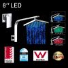 LED Shower Head &amp; Goose Neck Wall Arm &amp; Mixer Tap