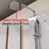 Bathroom 8'' Ultrathin Slim Square Handheld Shower Head Set 30% Water Savings