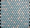 19mm white-blue round ceramic tile mosaic, porcelain mosaic