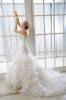 Heavy Beaded Satin Bodice Ruched & Layered Organza Fishtail Dress RE13103